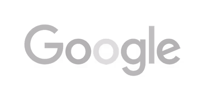 Google logo in grayscale on a transparent background.