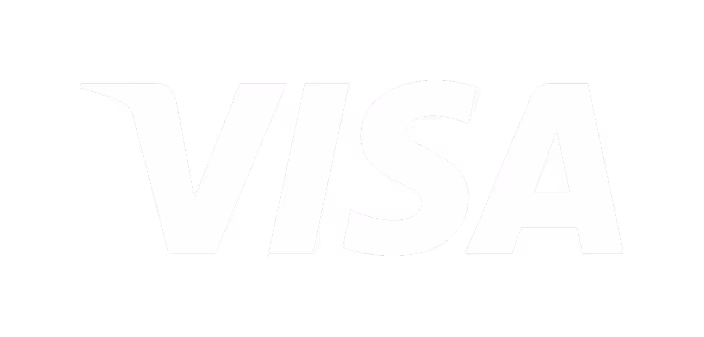 Visa logo in white letters on a black background.
