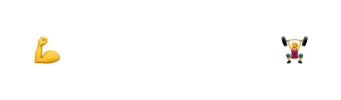 Button with text 'Fitness Fanatics' flanked by flexed bicep and weightlifting emojis, on a rounded black background.