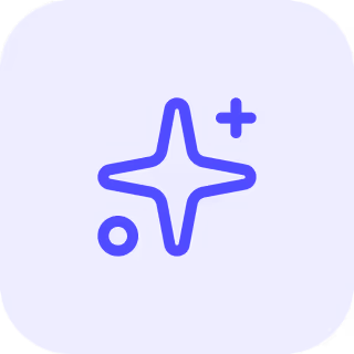Blue app icon with a star symbol in the center.