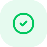 Purple checkmark inside a purple circle on a transparent background.