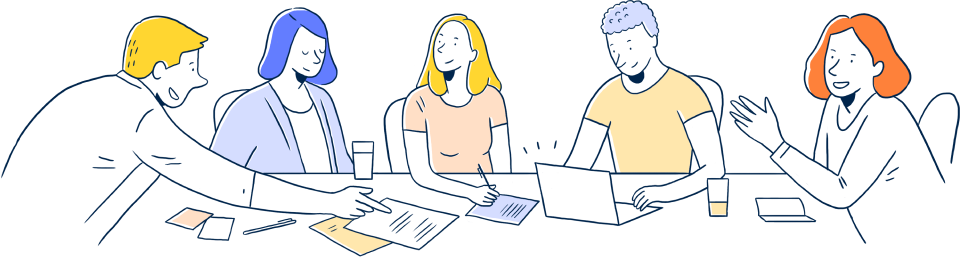 Illustration communauté de Product people qui travaille