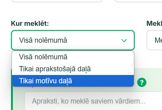 Meklēt tikai motīvu daļā.