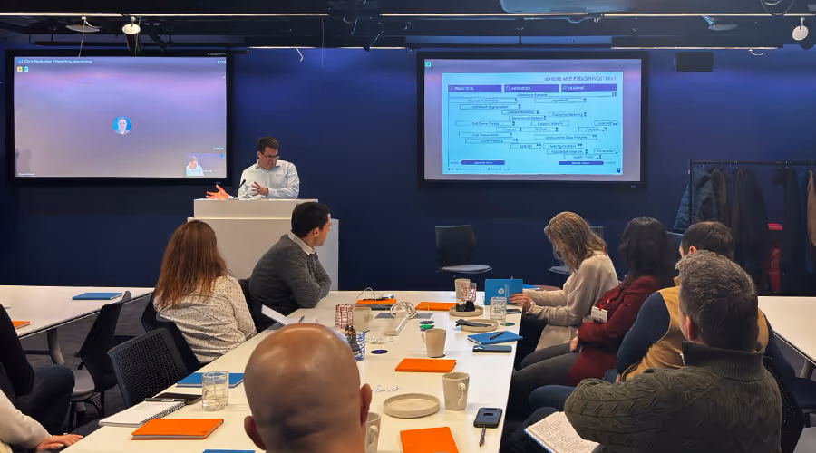 Chris Warburton presenting