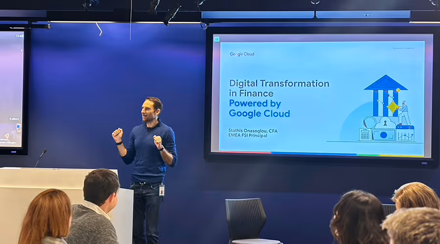 Stathis Onasoglou from Google presenting