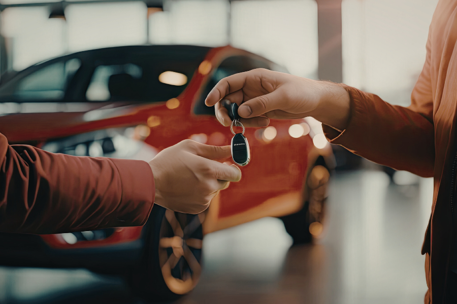 Handing the car key back