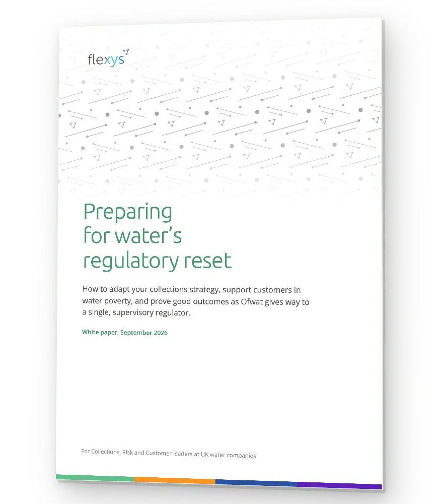 Cover of the Flexys guide, Preparing for water's regulatory reset
