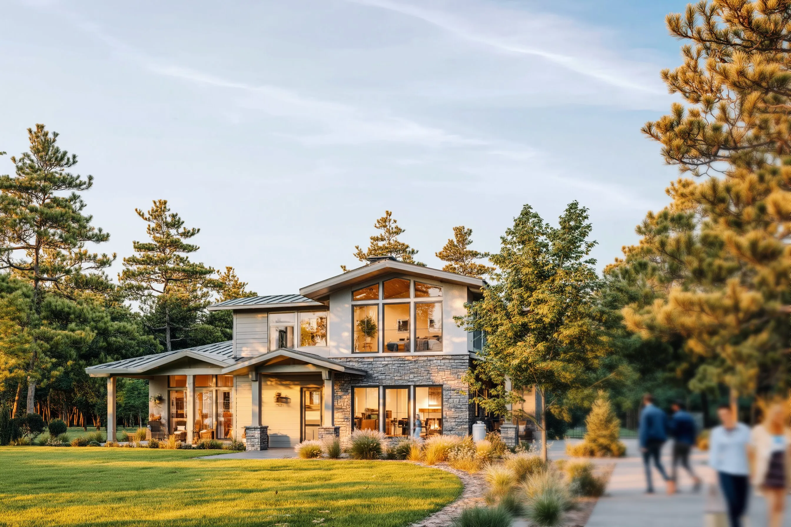 House exterior at dusk