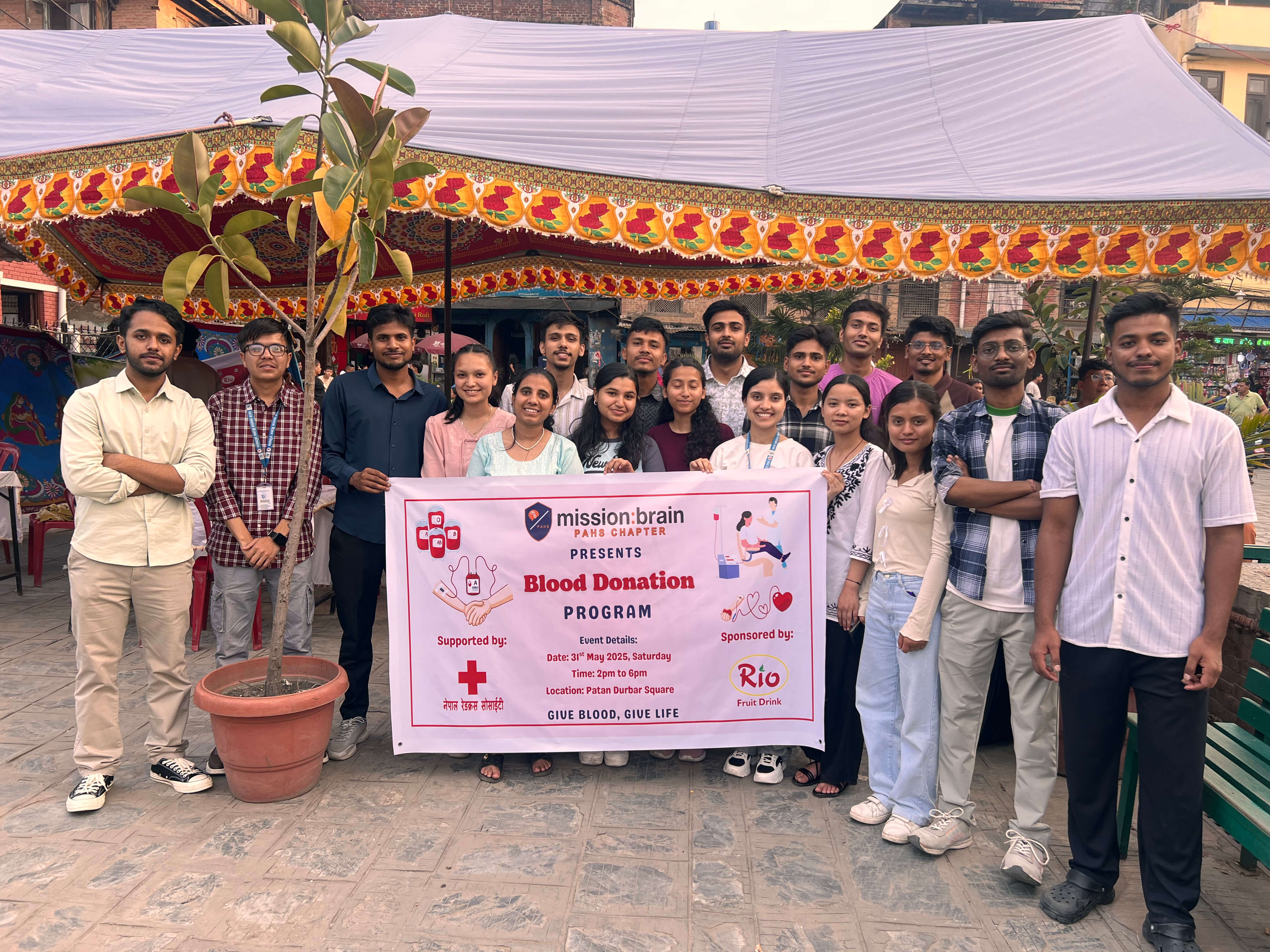 Mission:brain PAHS chapter successfully conducted a “Blood Donation Program” at the Patan Durbar Square.