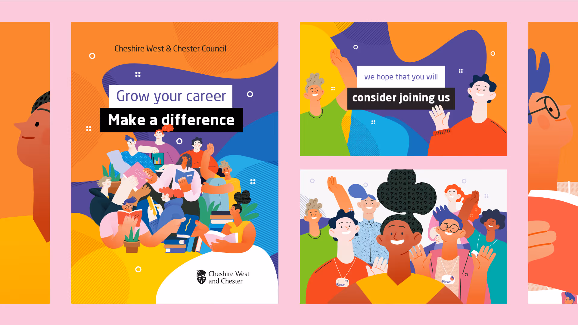 A collection of branded campaign materials 