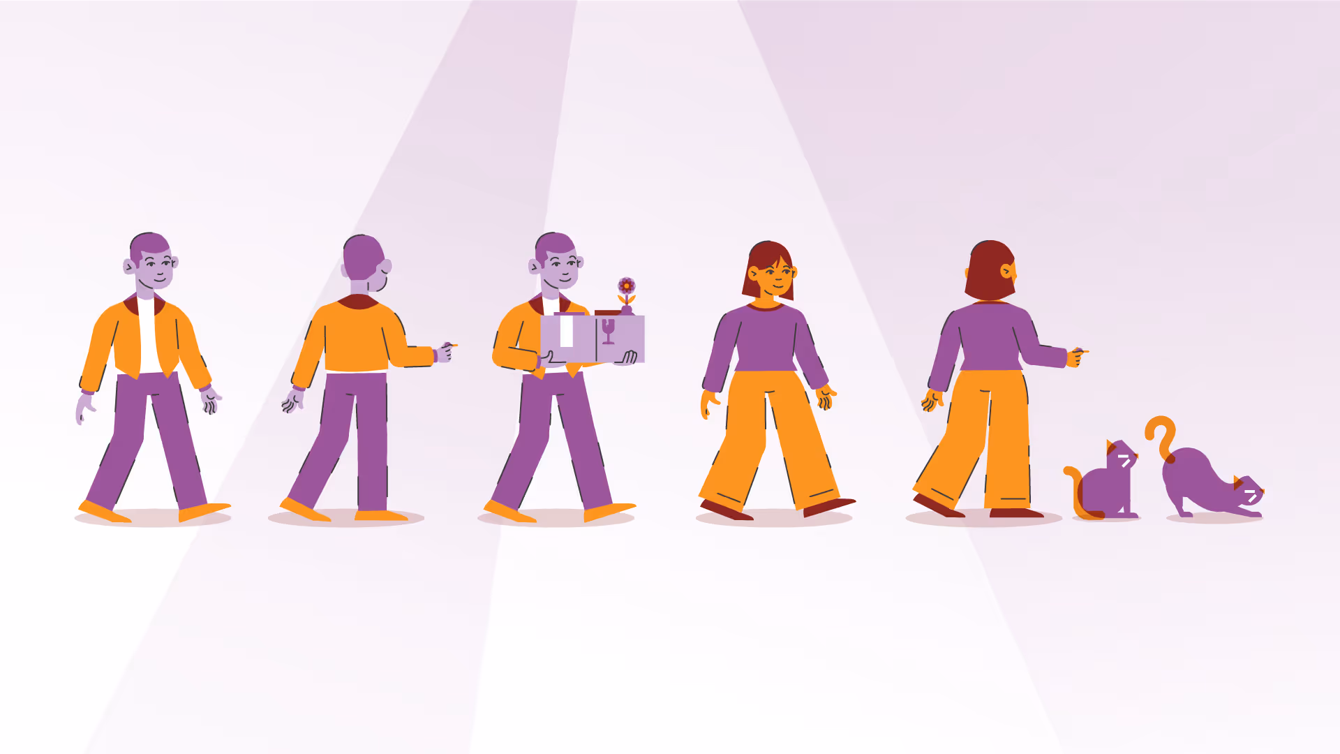 Rigged 2D Character illustrations in different poses