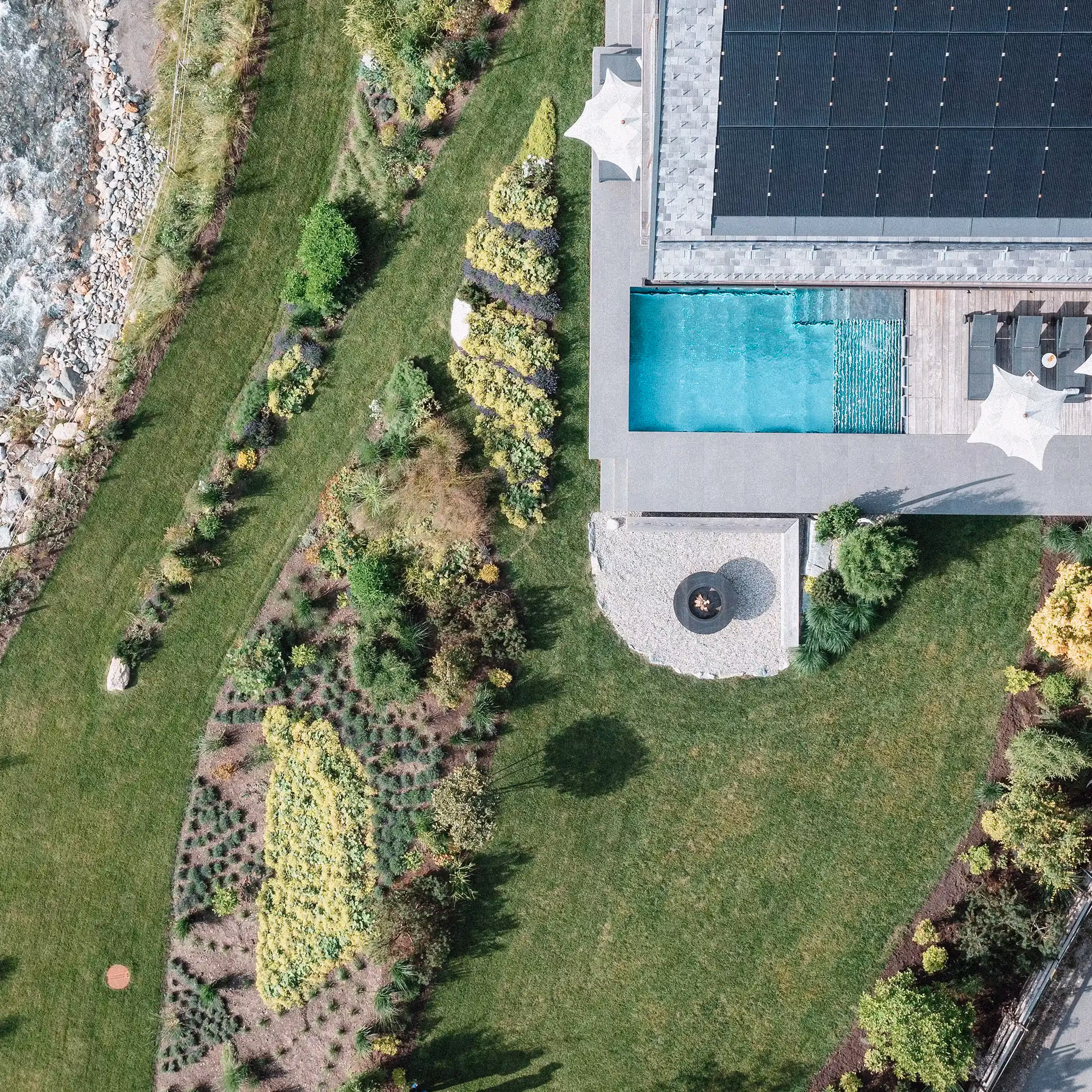 Drone view aerial view on the chalet