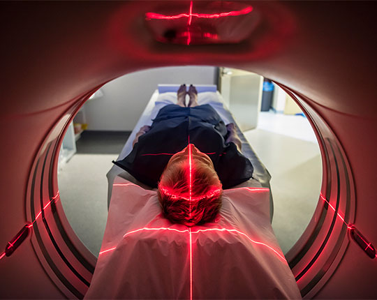 a person getting a scan done