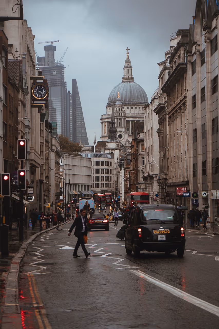 In image of a London city street