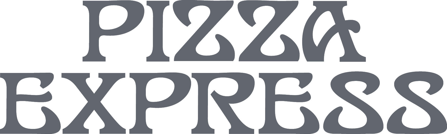 PizzaExpress brand logo in gray text with stylized font.