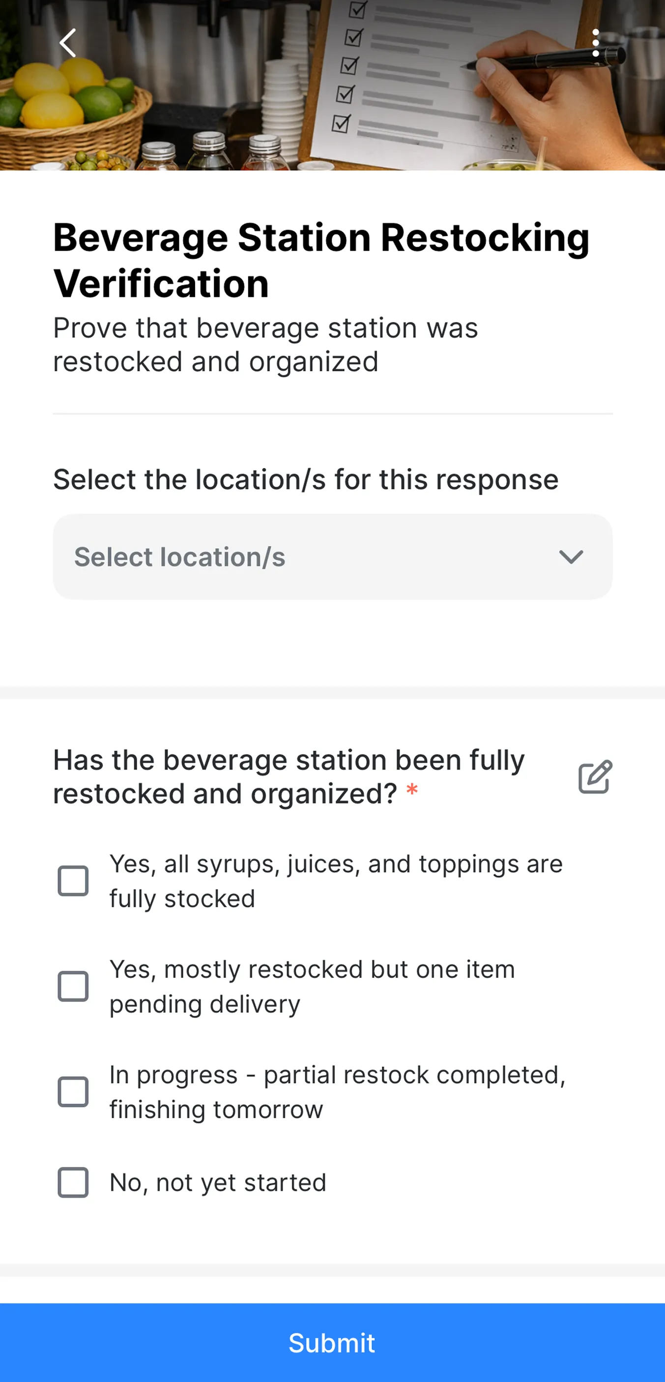 Delightree mobile app digital Forms and Checklists.