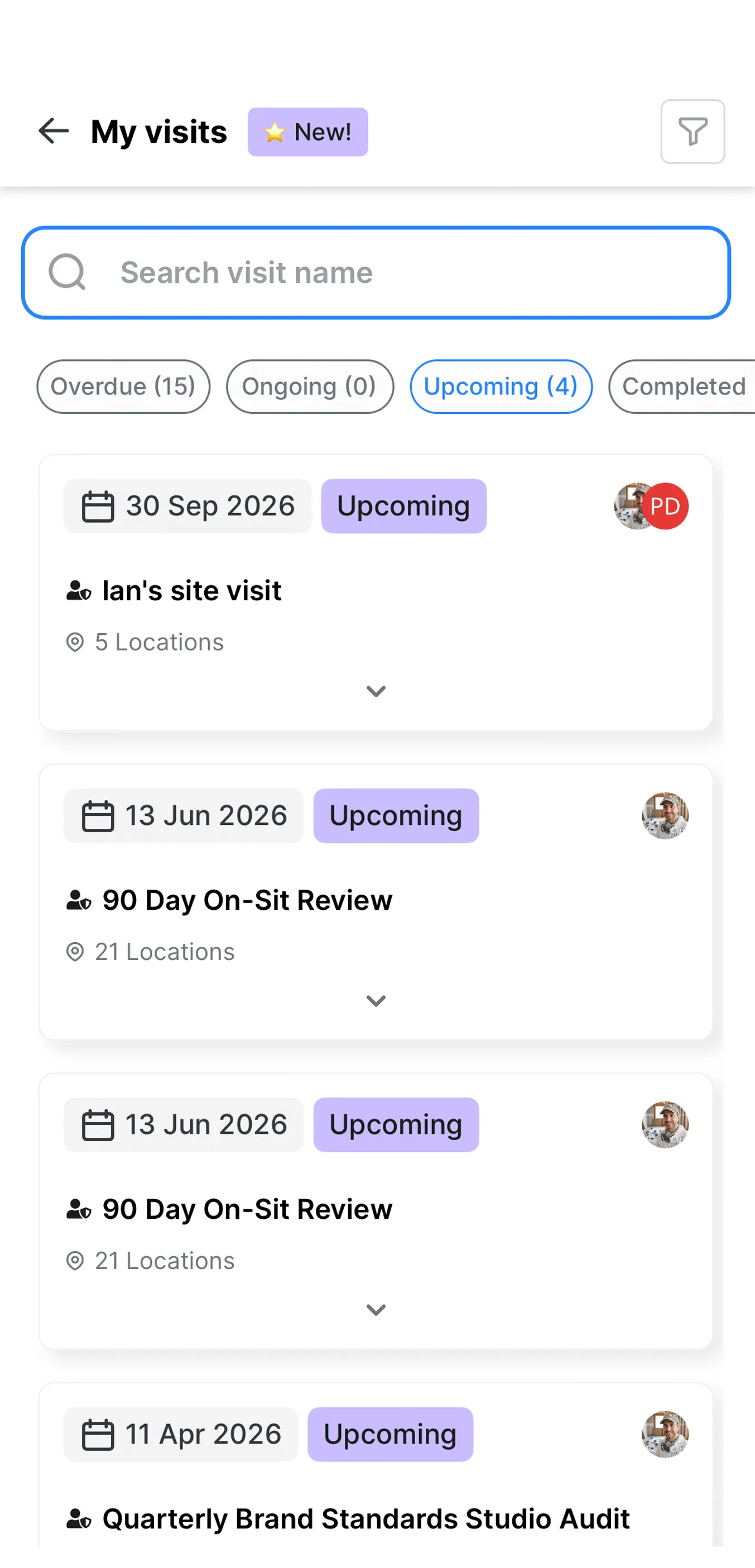 Delightree mobile app site visits. 