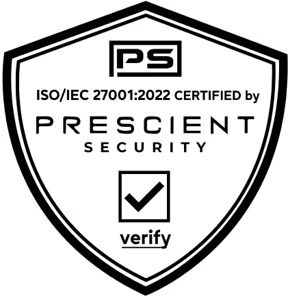 ISO/IEC 27001:2022 Certified by Prescient Security
