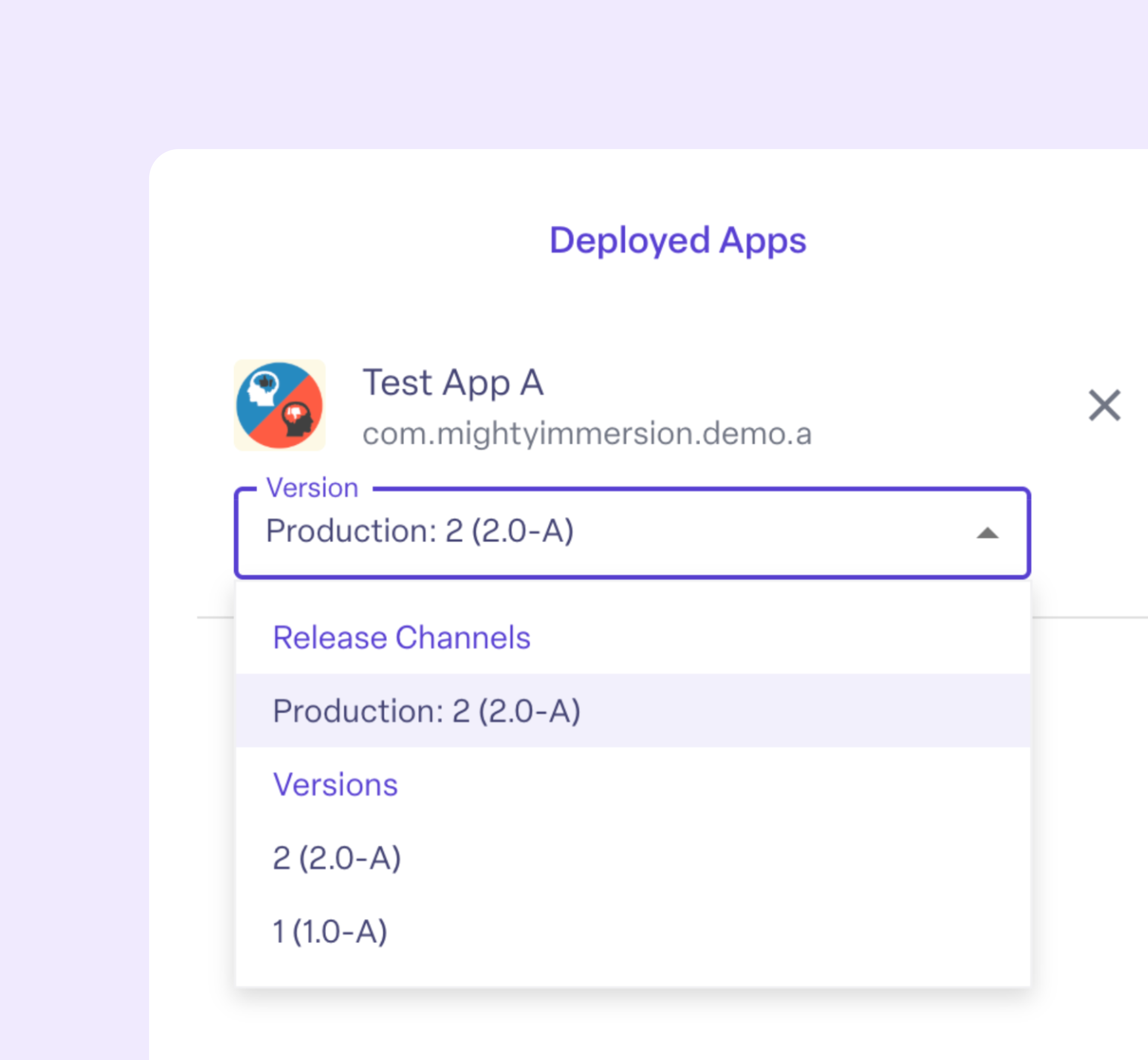 Target a release channel in your configuration.