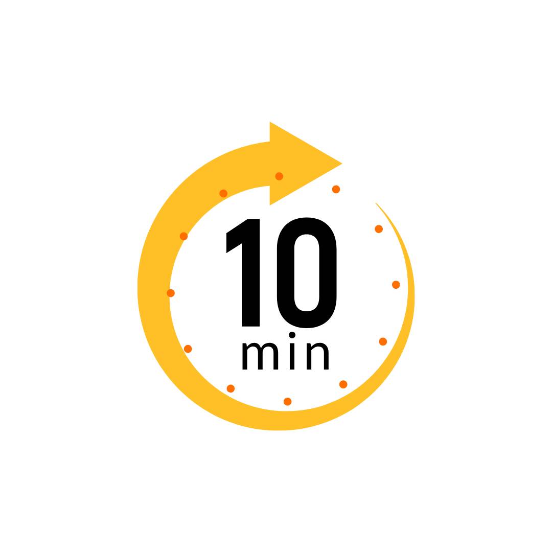 clock counting 10 minutes