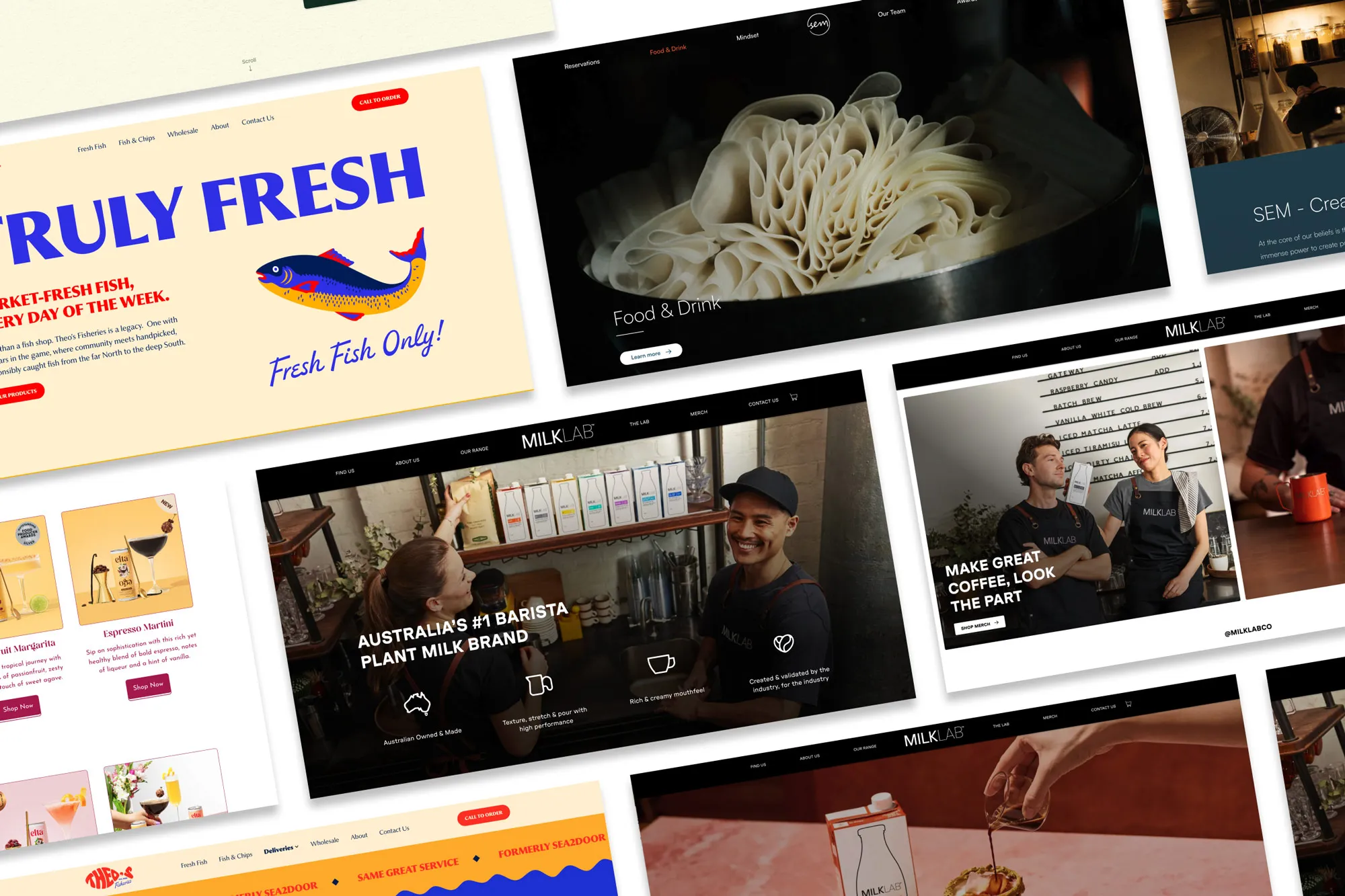 Collage of wellness and health website homepages including gym workout, yoga studio, allied health care, and holistic wellness center.