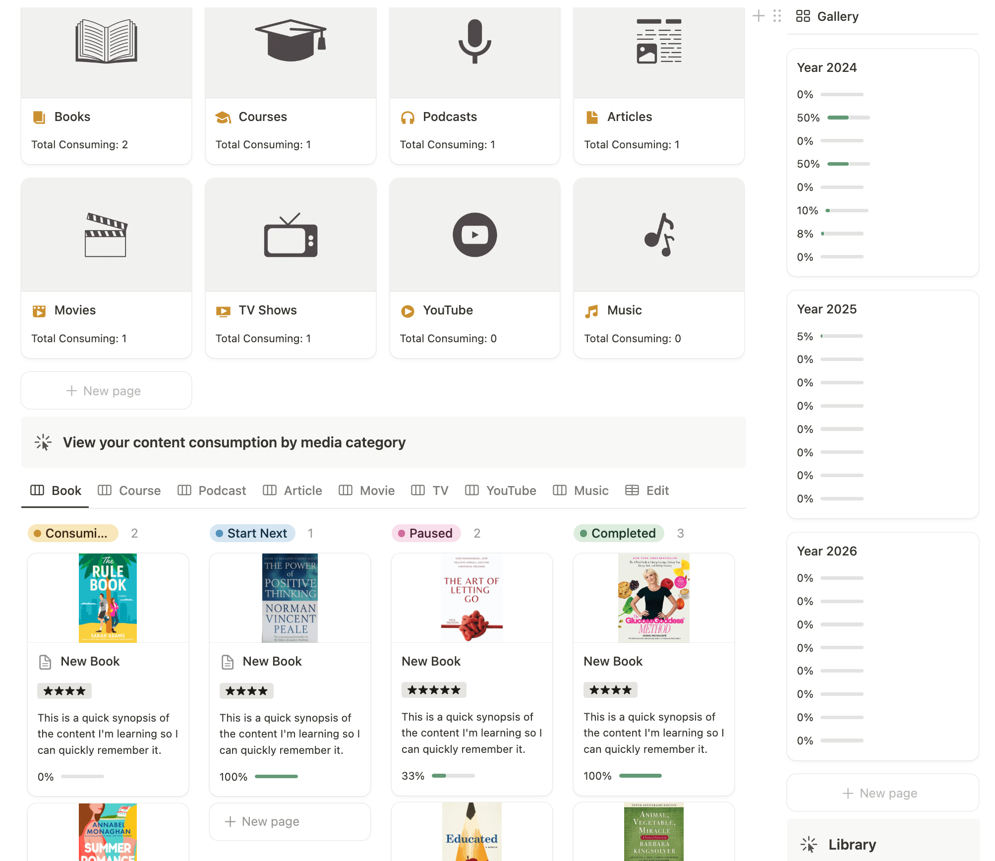notion learning tracker template idea
