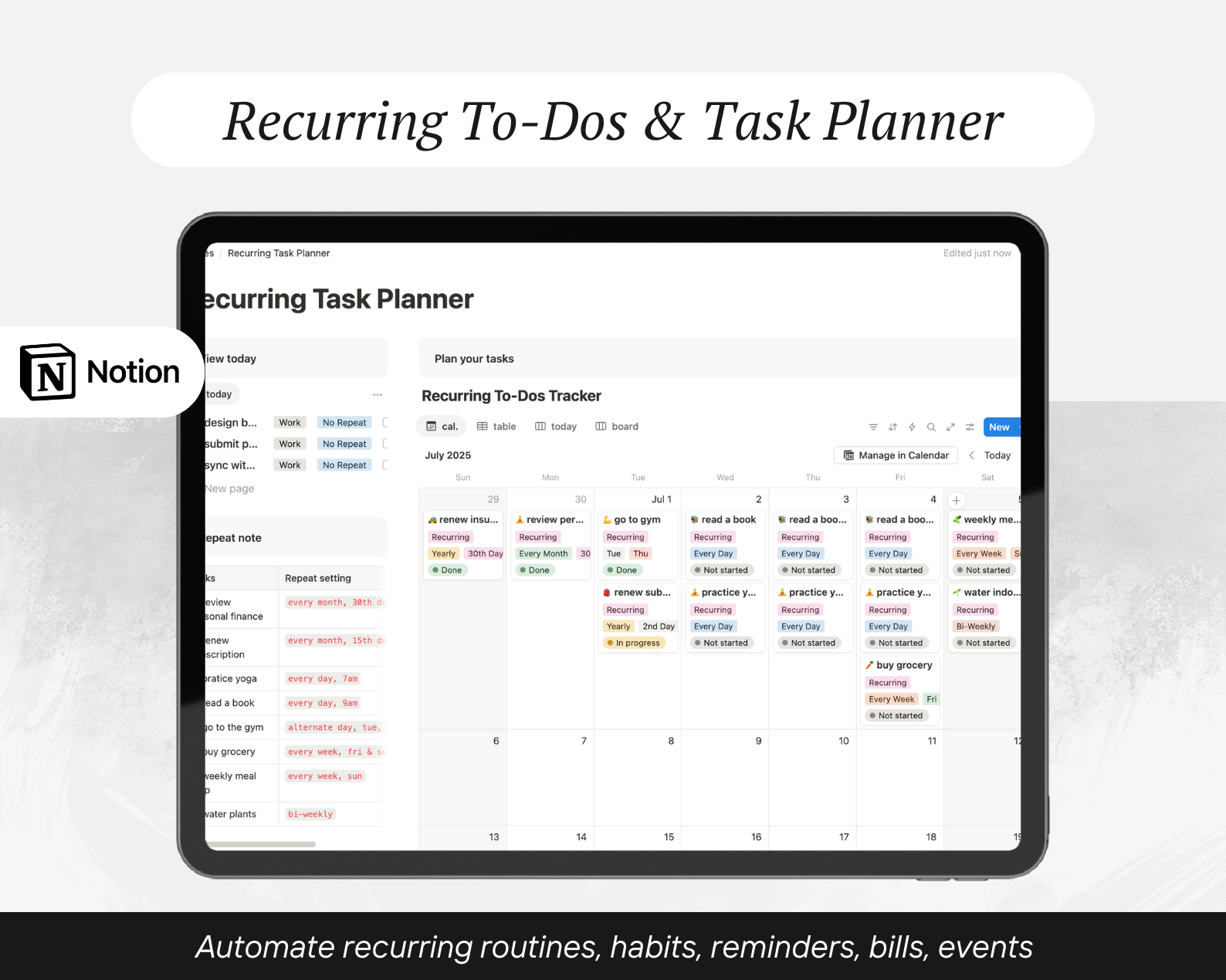 free notion daily planner template dashboard download