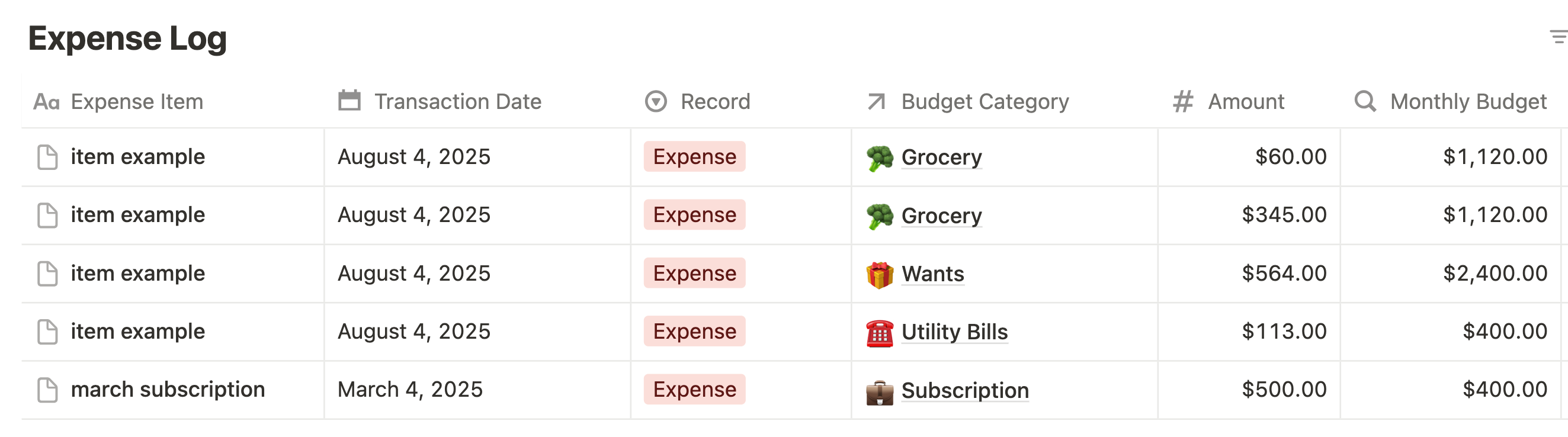 best notion spending tracker finance template setup