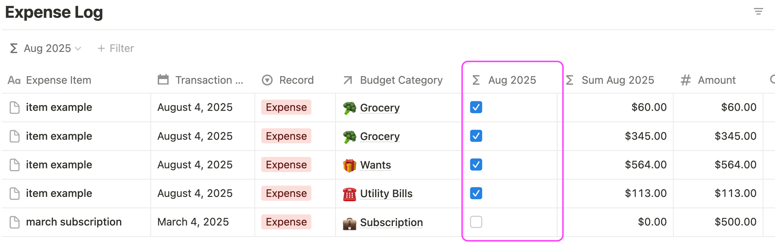 fren notion formula for automatic checkbox if the date is within specific month