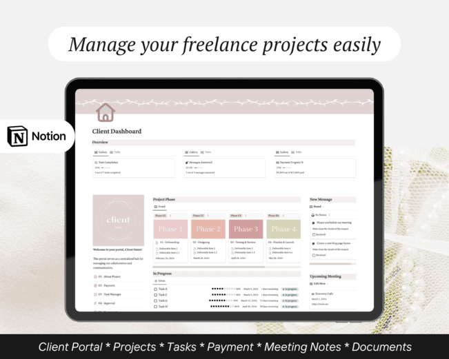 best all in one notion template life planner daily planner