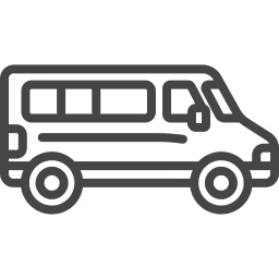 Black silhouette icon of a motorhome camper van.