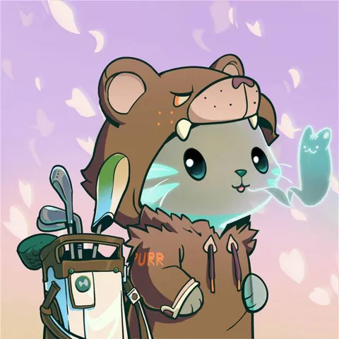 Velocity's Hypurr profile picture: a cat in a bear hoodie with golf clubs