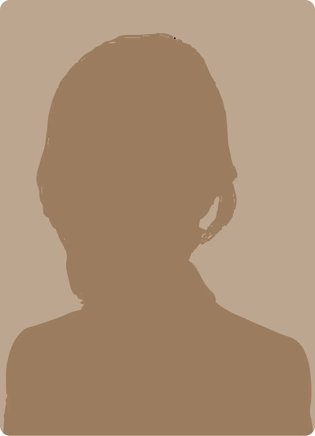 Silhouette of a person with short hair against a plain background.