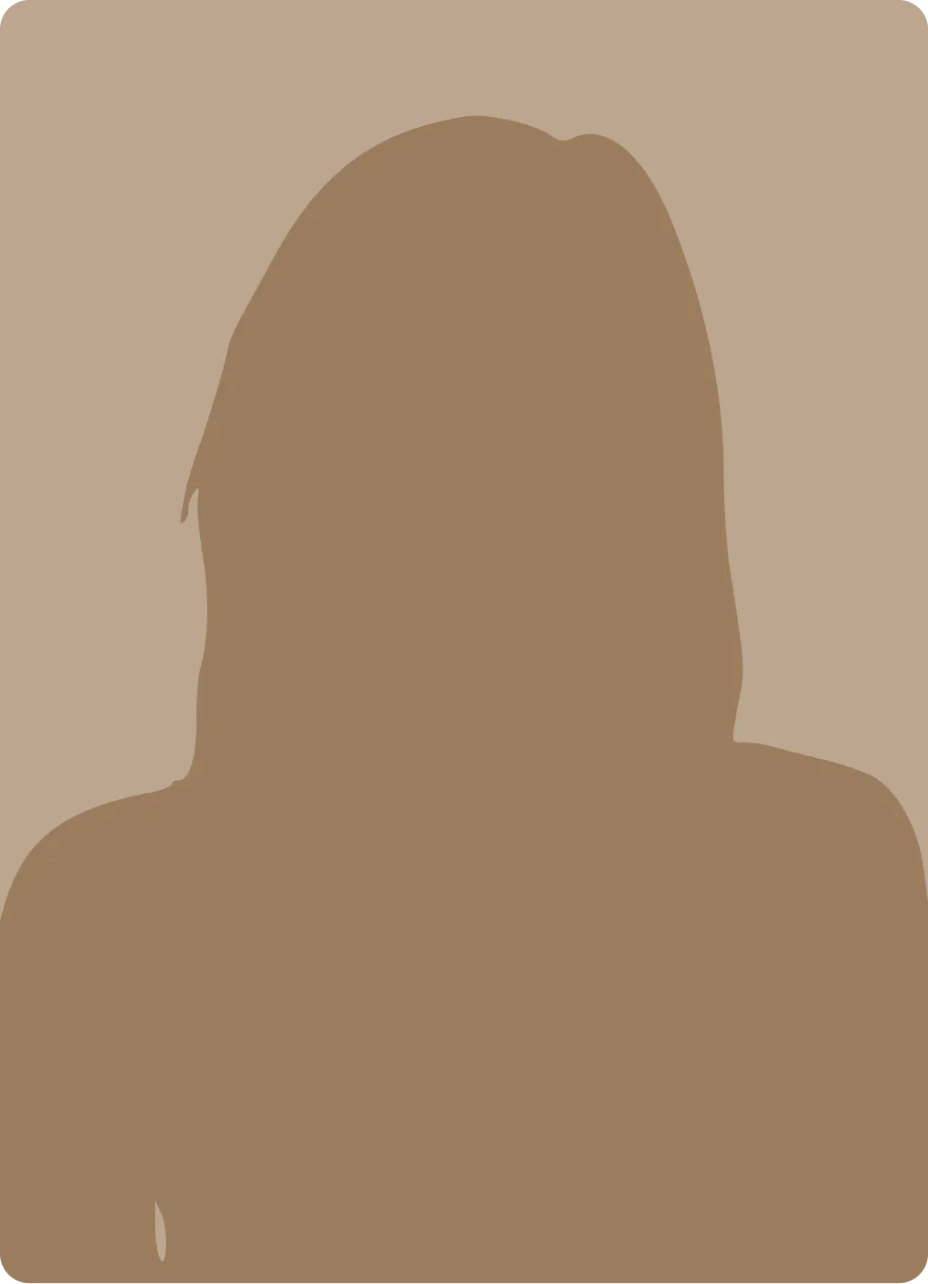 Silhouette placeholder of a person with long hair on a beige background.