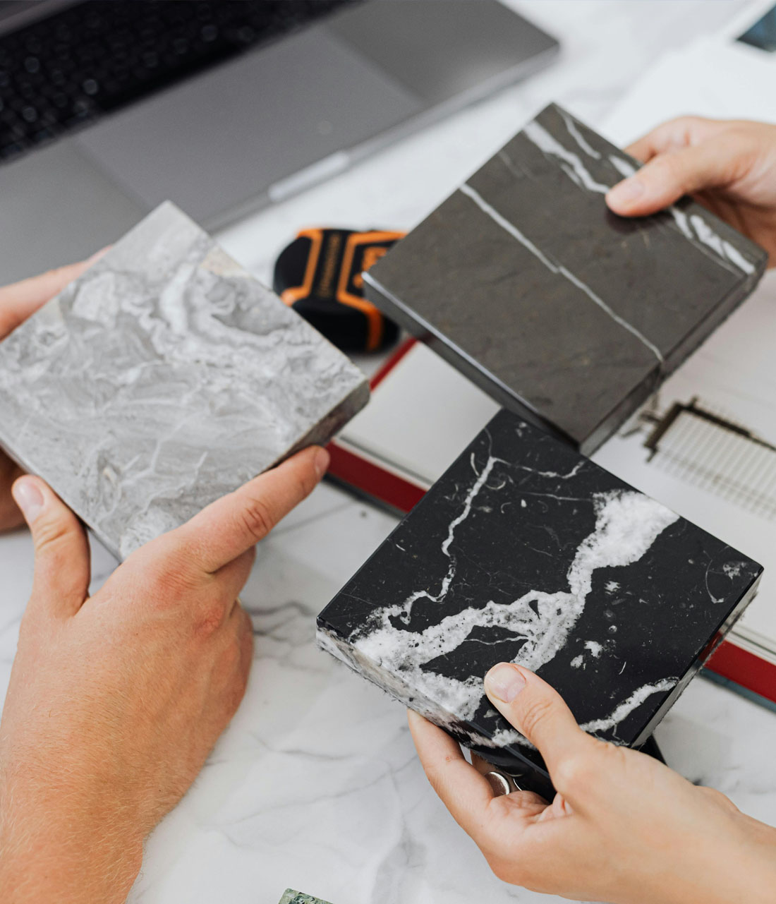 Homeowner meeting with MyEco designer to plan a bespoke garden room project