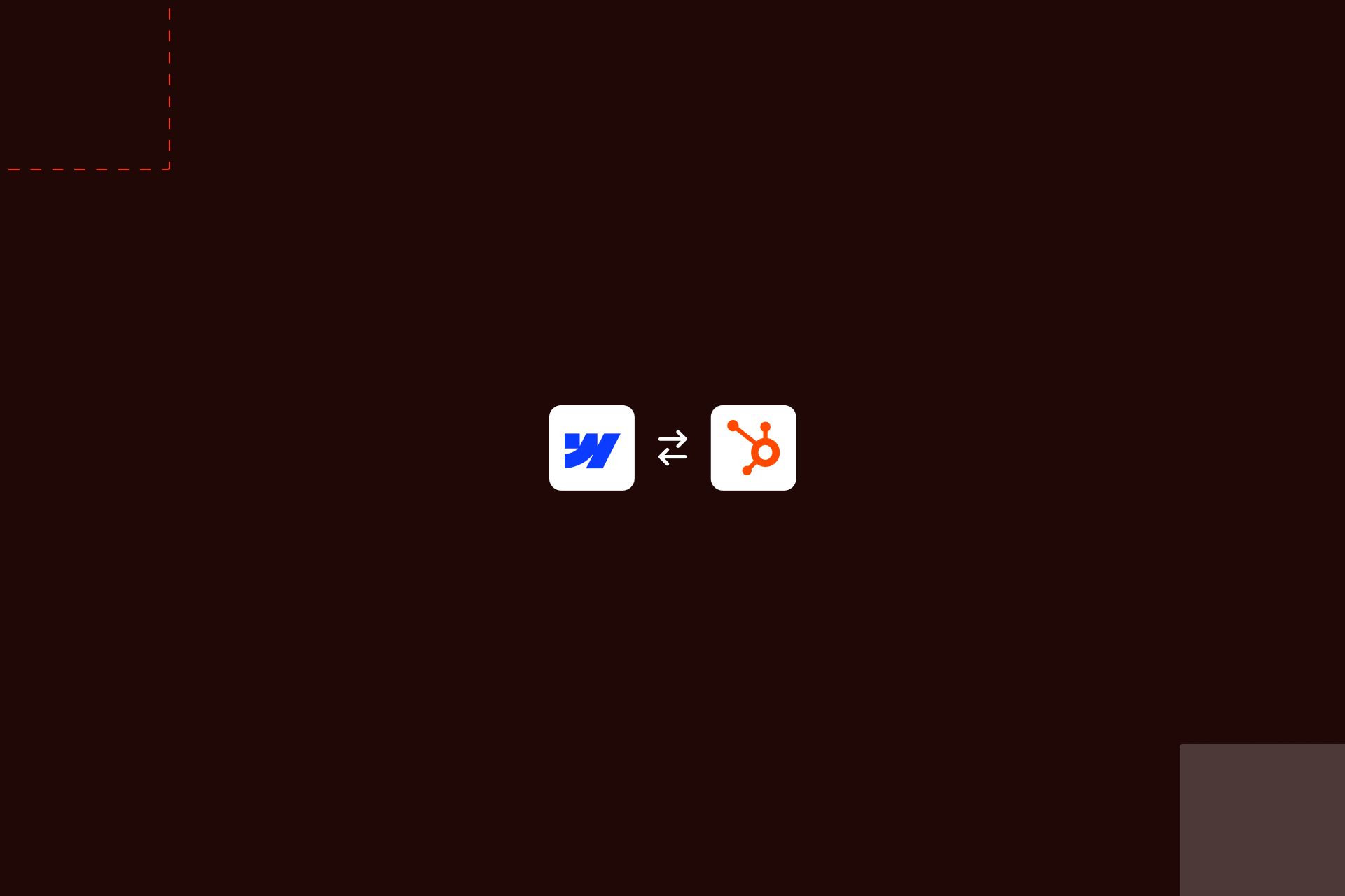 Illustration showing Webflow and HubSpot connected for seamless CRM integration.