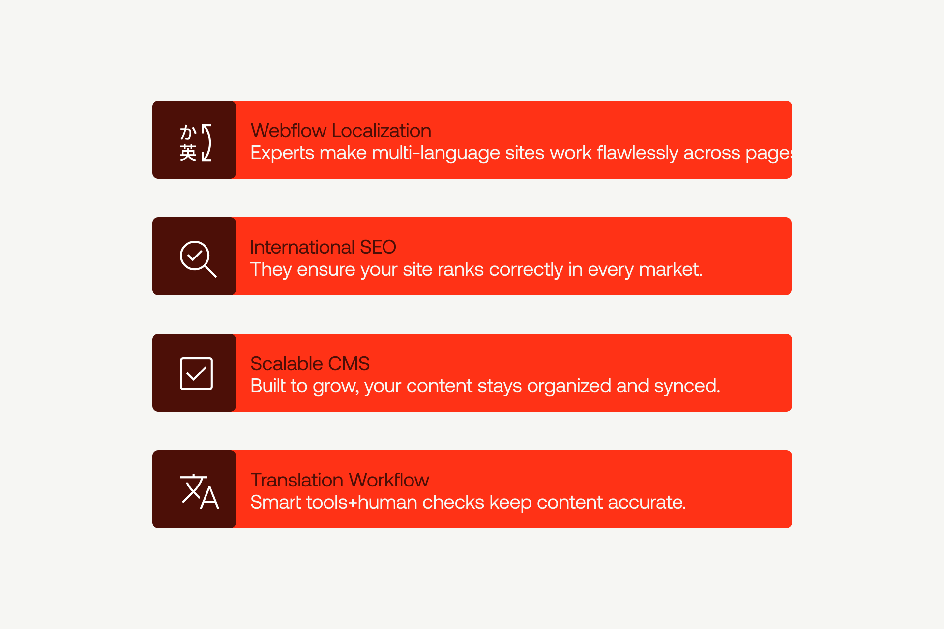  Simple multi-language complexity graphic showing why you need a Webflow specialist.