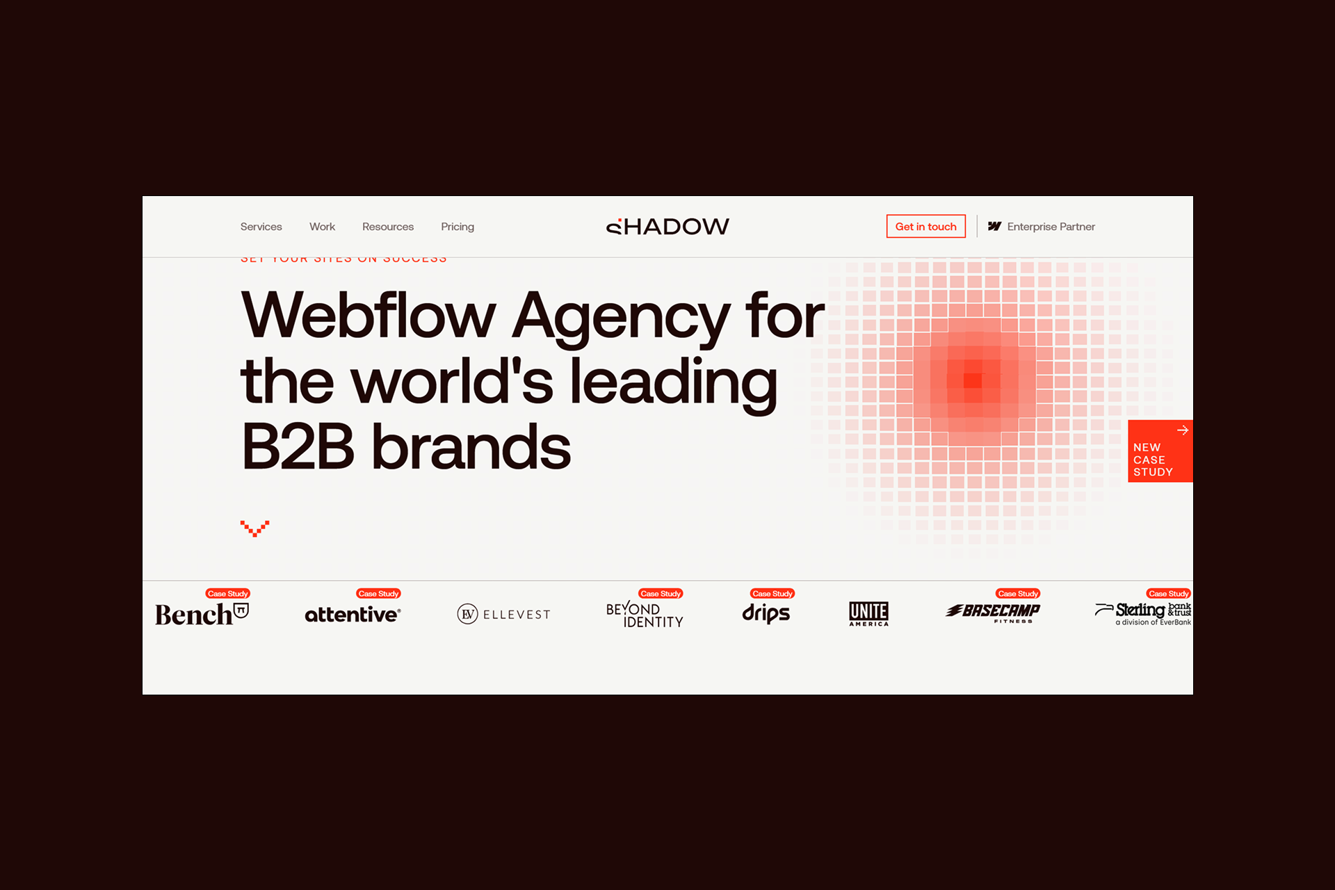 Screenshot of Shadow Digital’s home page.