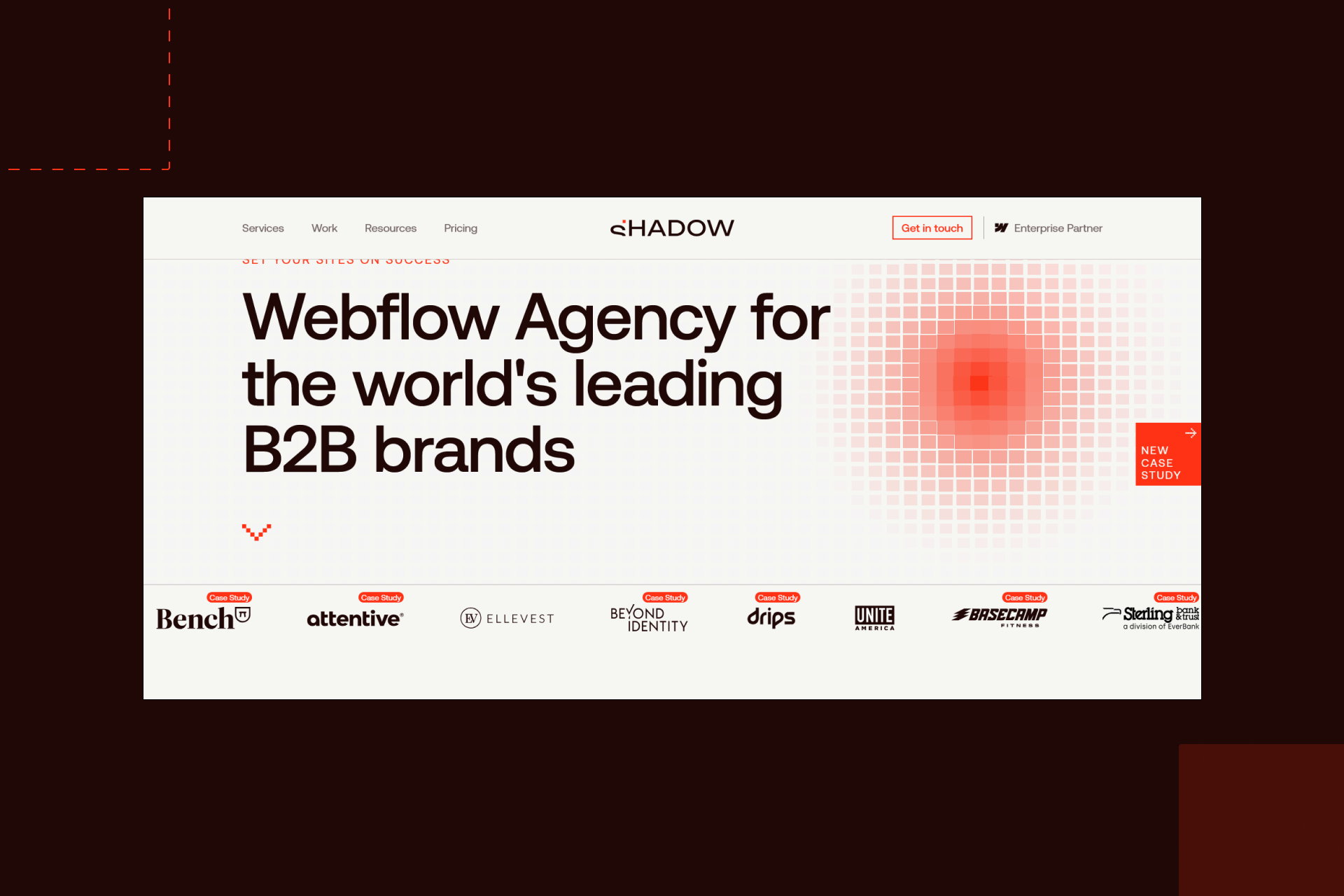 Screenshot of Shadow Digital’s home page.