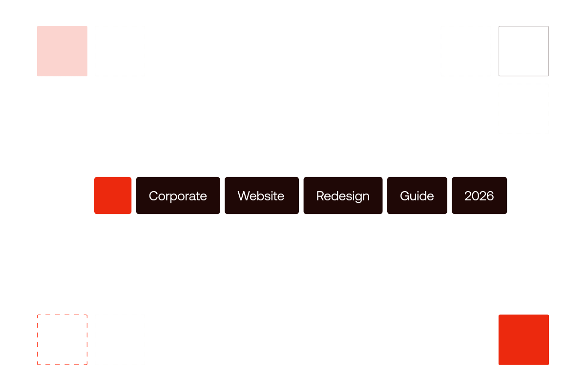 Corporate website redesign guide 2026 blog thumbnail.