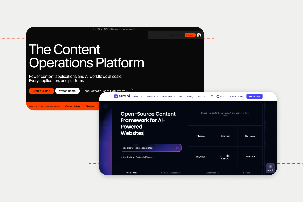 Sanity vs Strapi 2026 headless CMS comparison blog thumbnail