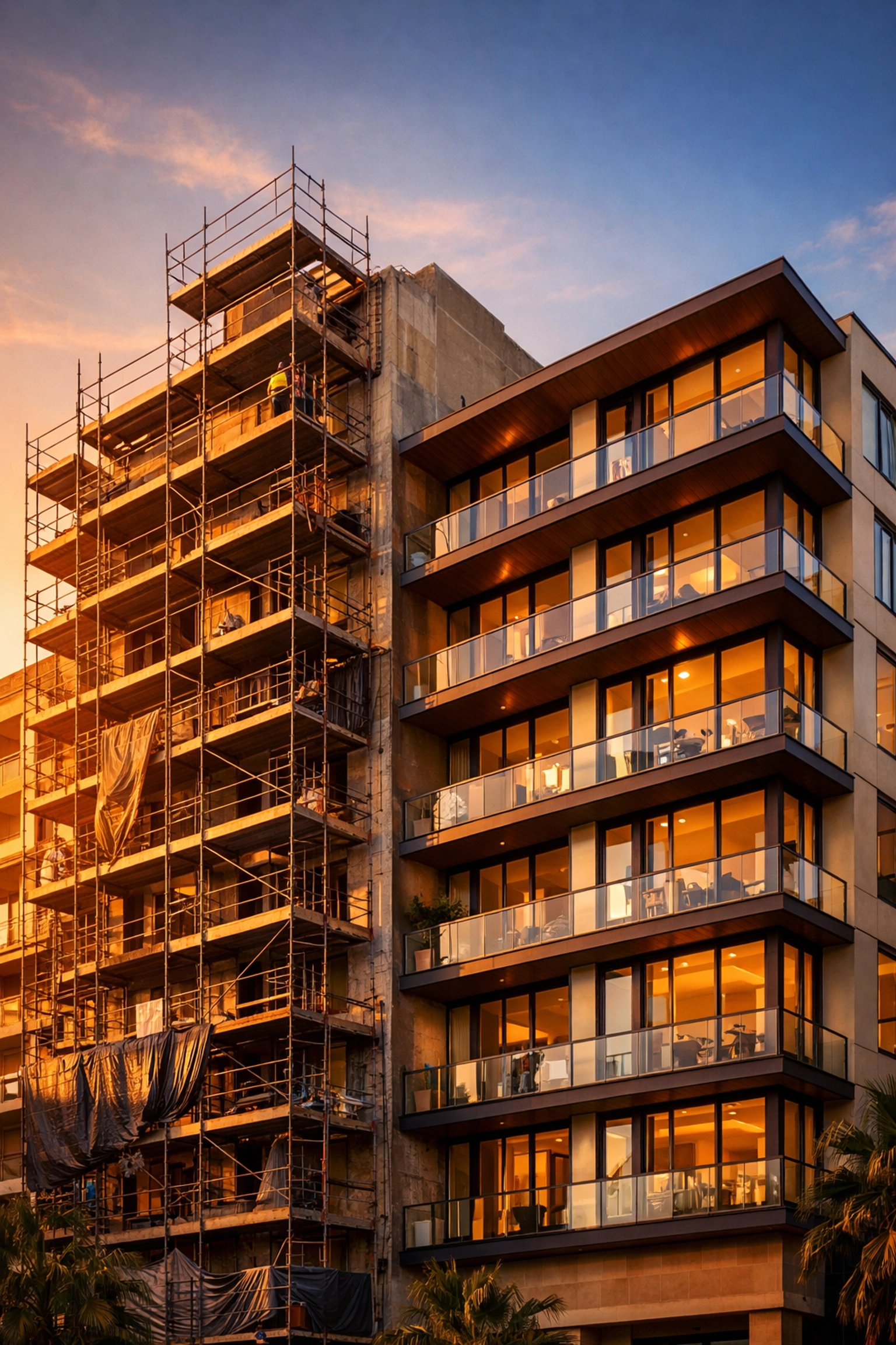 Multifamily apartment building renovation value-add project financed by private credit lender