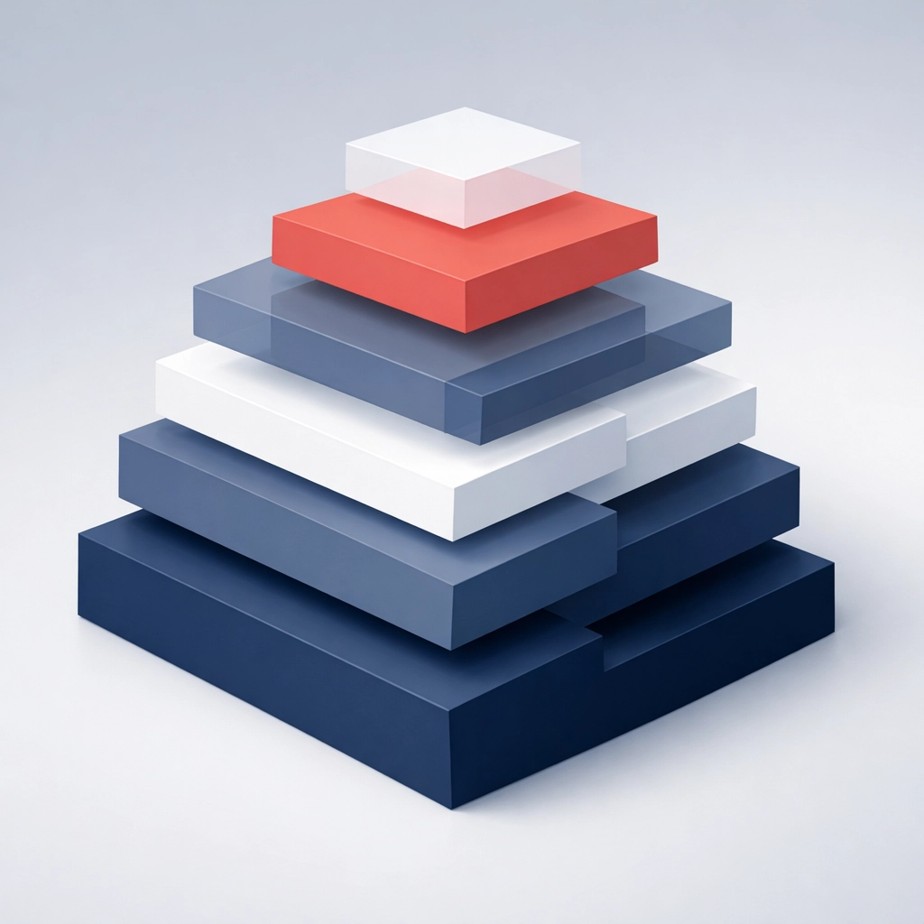 Layered capital stack structure illustrating creative financing solutions for office and retail refinancing