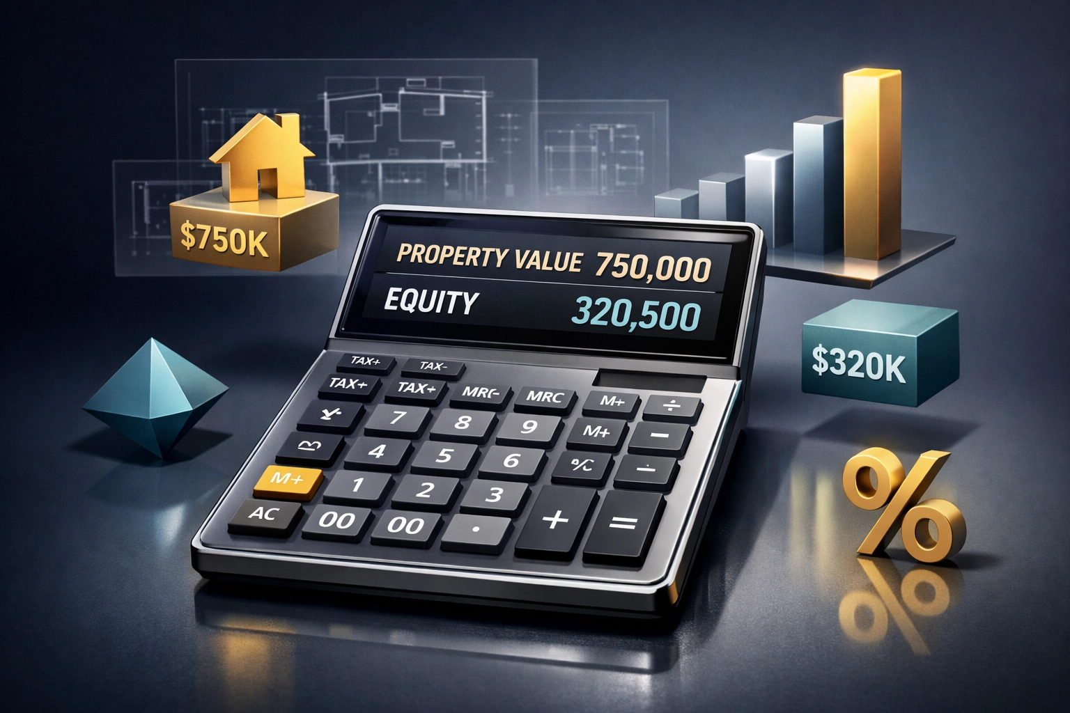 Commercial loan refinancing calculator showing DSCR and debt service calculations for property equity analysis