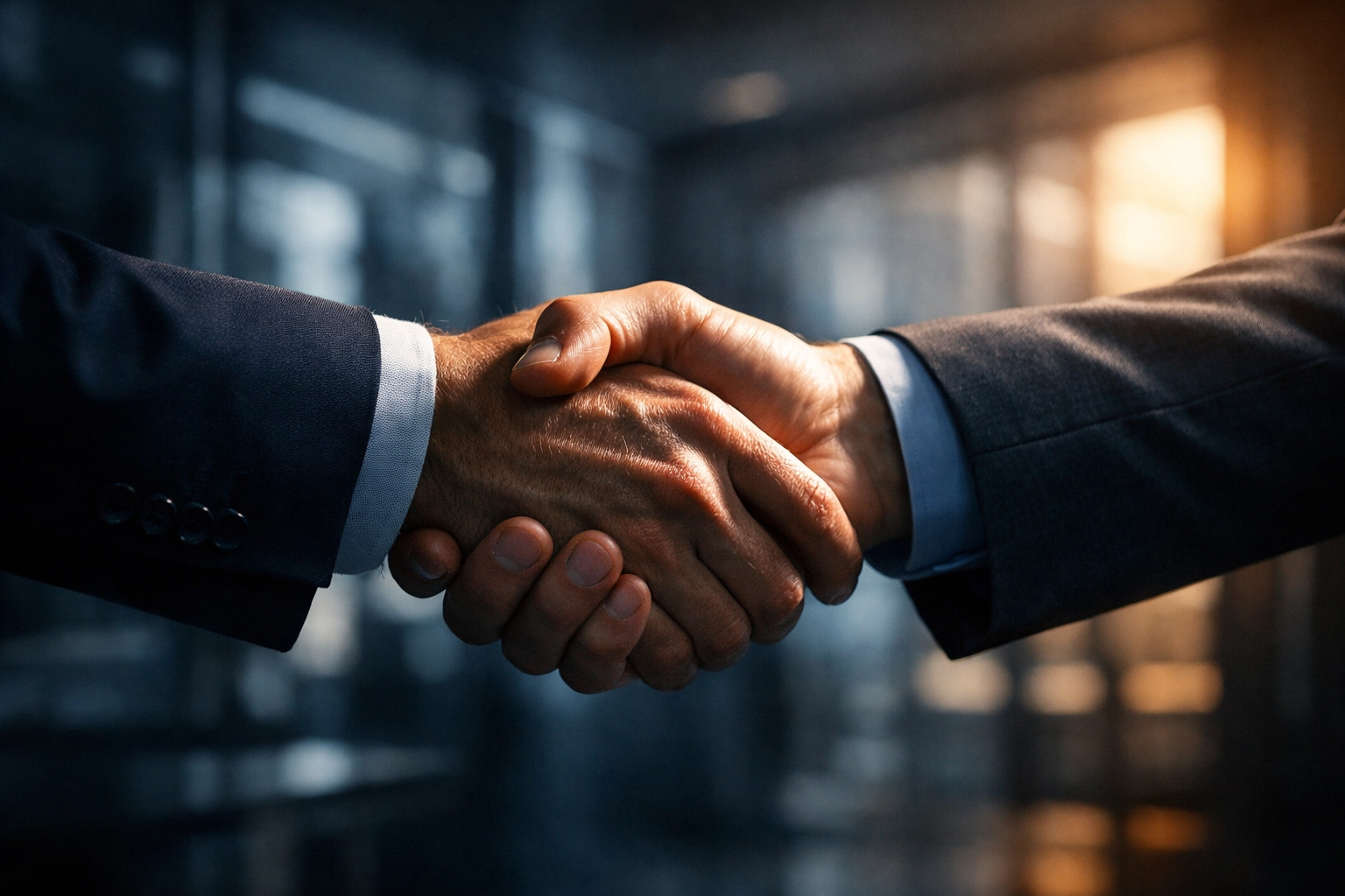 Business handshake representing mezzanine lending partnership in commercial real estate
