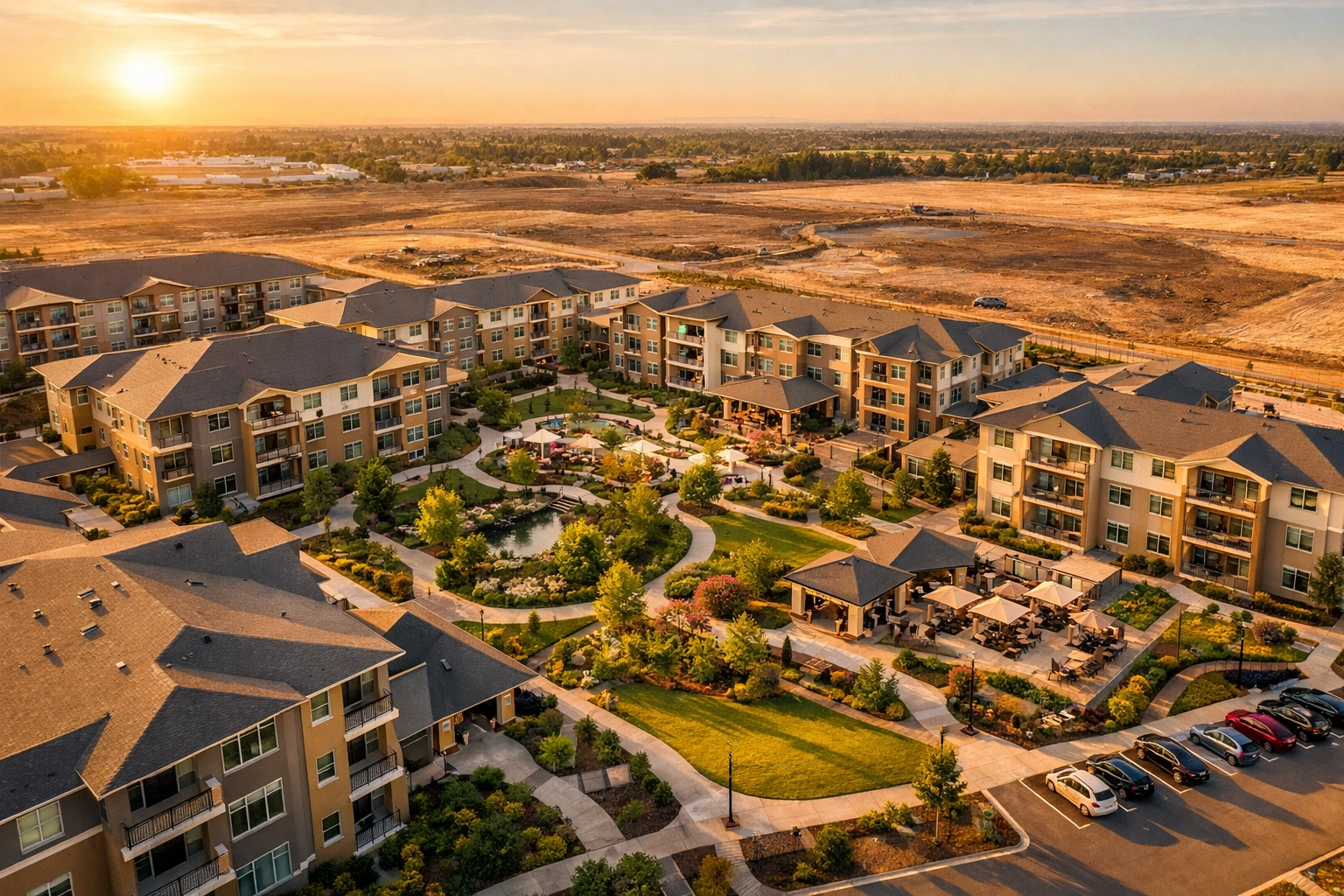 Aerial view of senior housing campus showing supply shortage and limited new construction in 2026