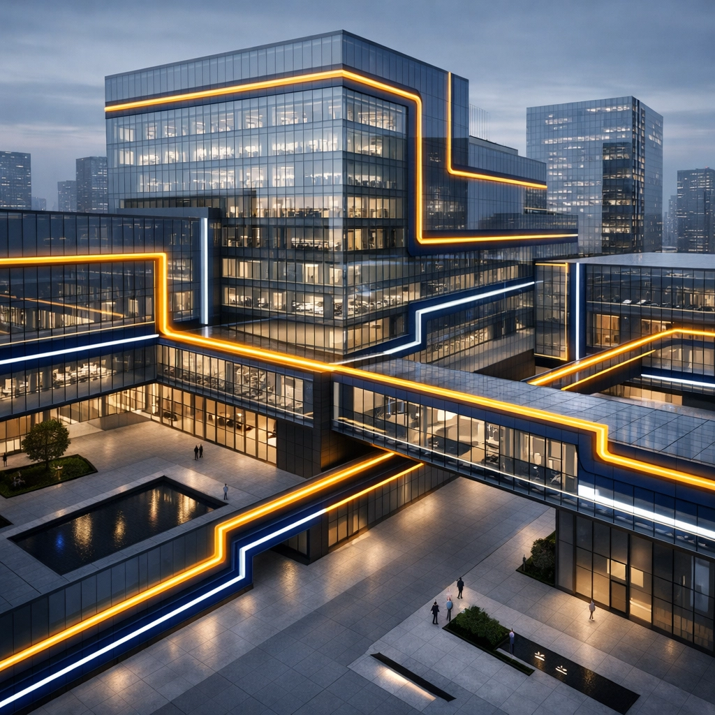 Modern office architecture highlighting operational efficiency and commercial real estate trends in 2026.