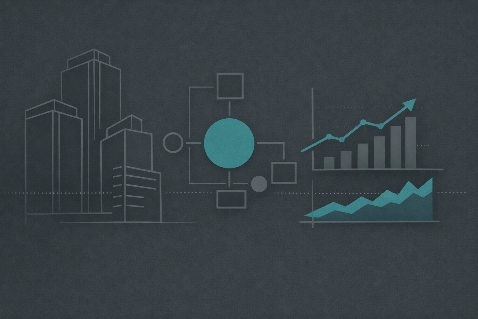 Institutional capital markets imagery representing structured financing and operational performance underwriting.