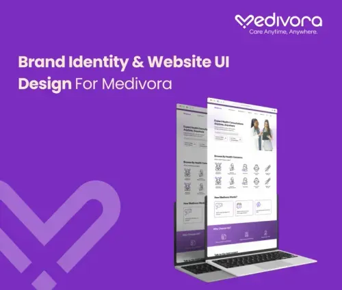 Medivora brand identity and website UI
