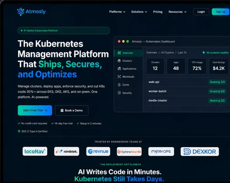 Atmosly website designed and built by UnFoldMart